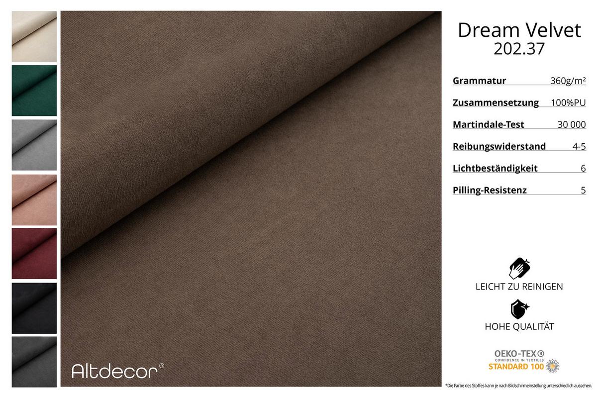 ECKSOFA mit Schlaffunktion und Bettkasten LIRA-L - 264x172x89 Braun - Braun, Holzwerkstoff/Textil (172/264cm) - ALTDECOR