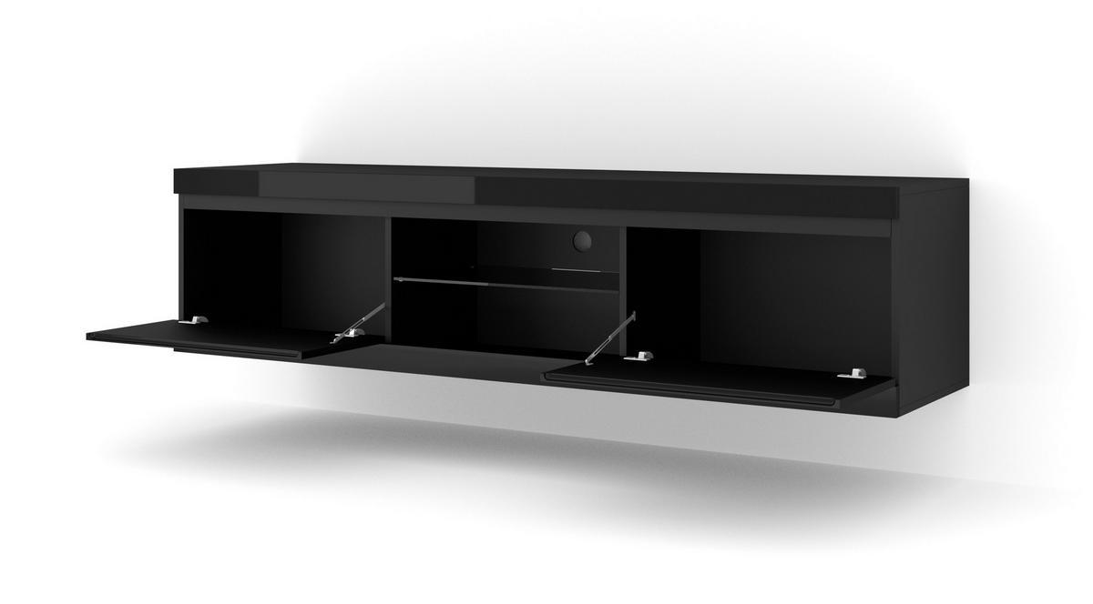 TV LOWBOARD Schwarz Hochglanz 180/46/40 - Schwarz Hochglanz, Holzwerkstoff (180/46/40cm) - RAUMHIRSCH FURNITURE