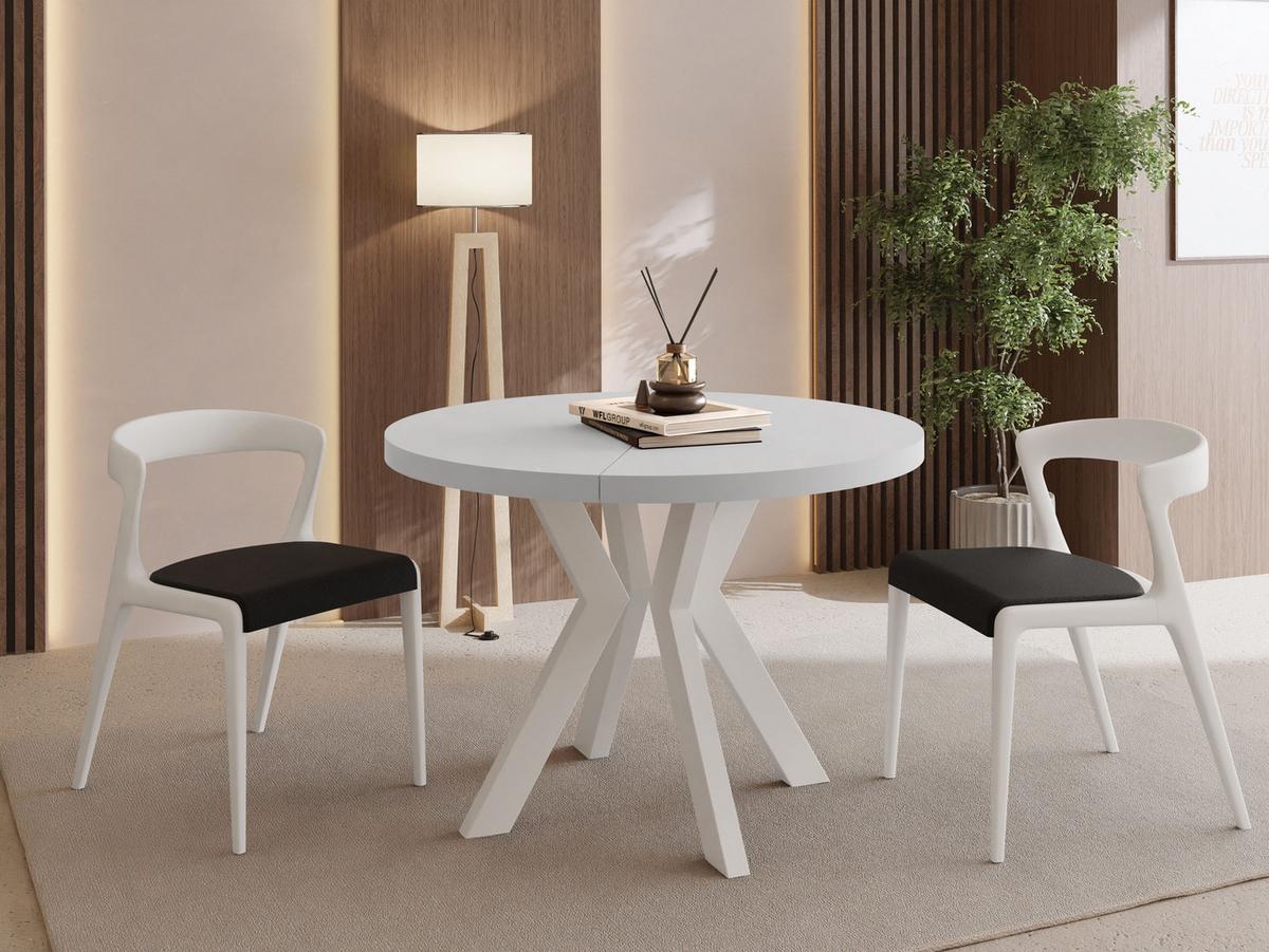 ESSTISCH Savio Weiß rund ausziehbar verlängerbar XXL, Weiß 100-300/100/77 cm - Weiß, Holz/Holzwerkstoff (100/300/77cm) - WFL GROUP