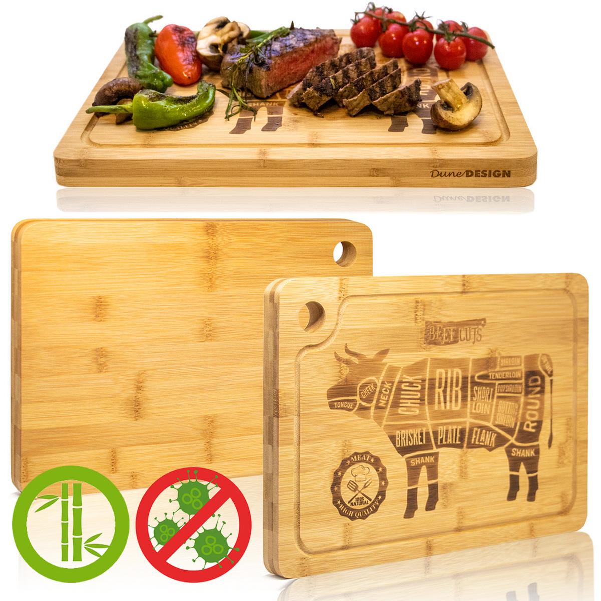 STEAKBRETT 25/30/2 cm, Bambus - Braun, Holz (23/33cm) - Dunedesign