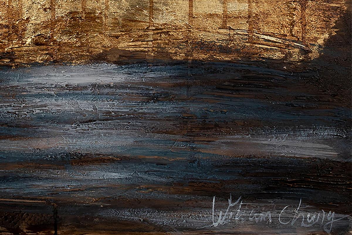 ACRYLBILD HANDGEMALT 60/90 cm - Blau/Grau, Holz/Textil (60/90cm) - KUNSTLOFT