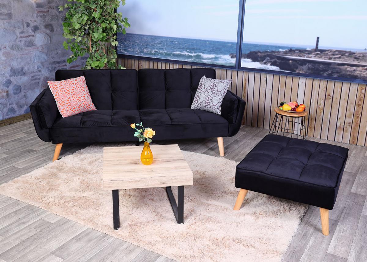 SCHLAFSOFA Schwarz - Schwarz, Textil (218/175cm) - MCW