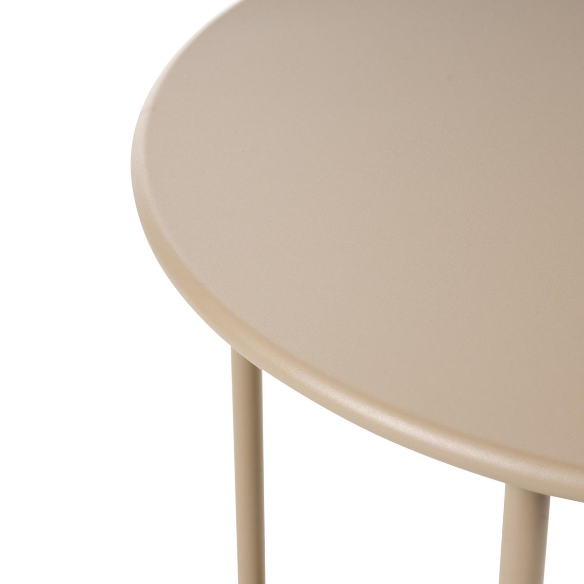 BISTROTISCH 50/50 cm Metall Beige Ovaro - Beige, Metall (50/50/45cm) - Beliani