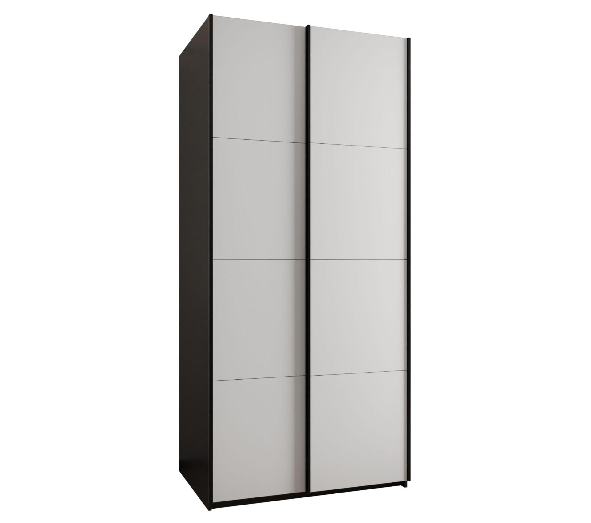 SCHWEBETÜRENSCHRANK 245,5/100/64 2-türig - Schwarz/Weiß, Holz/Metall (100/245/64cm) - Abiks Möbel