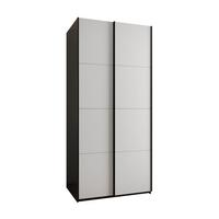 SCHWEBETÜRENSCHRANK 245,5/100/64 2-türig - Schwarz/Weiß, Holz/Metall (100/245/64cm) - Abiks Möbel