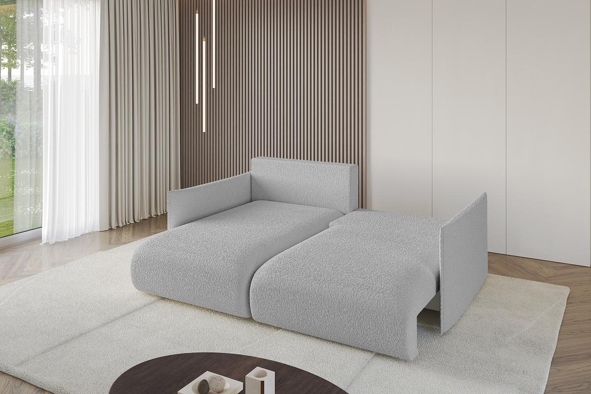 ECKSOFA Ottomane links ONESK-L 216x177x72 Hellgrau Bouclé - Hellgrau, Holzwerkstoff/Kunststoff (216/177cm) - ALTDECOR