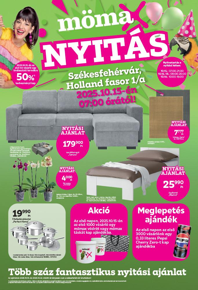 mömax Székesfehérvár nyitási prospektus címoldal