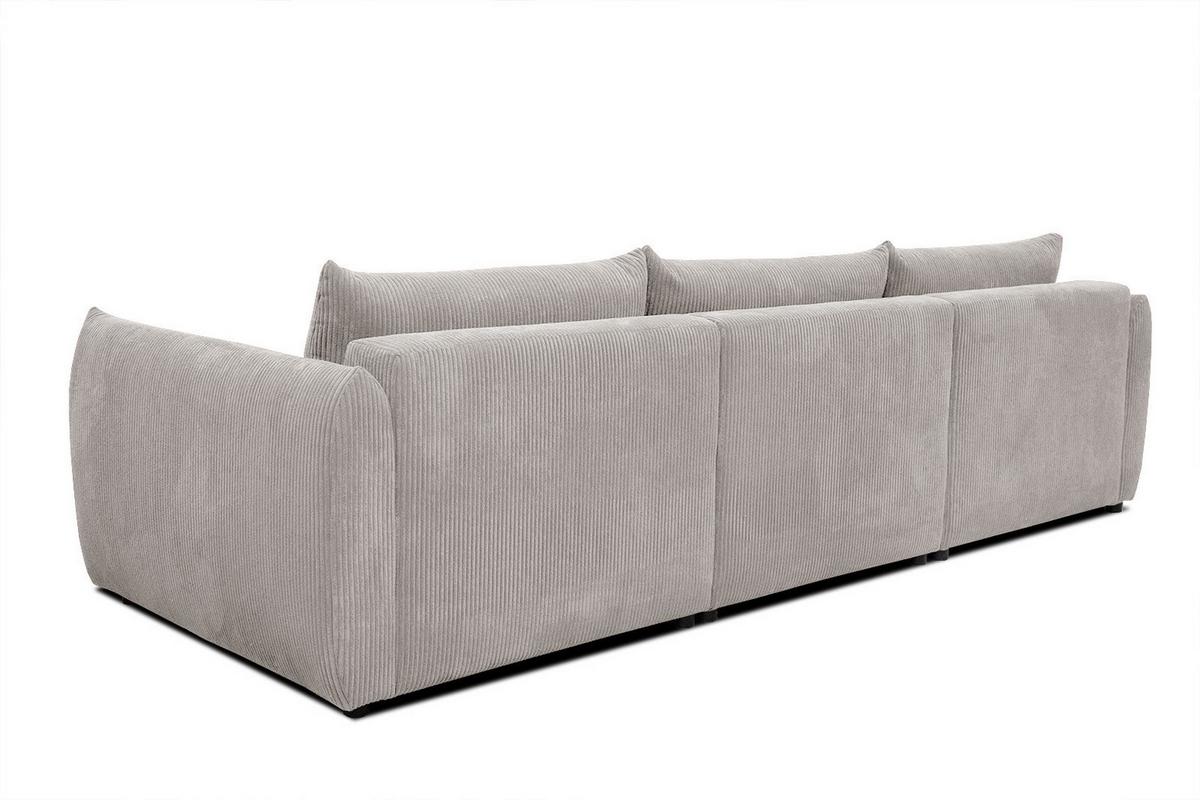 ECKSOFA TAUER 5-Sitzer, weiß - Schwarz/Weiß, Holzwerkstoff/Kunststoff (173/294cm) - Wozimo