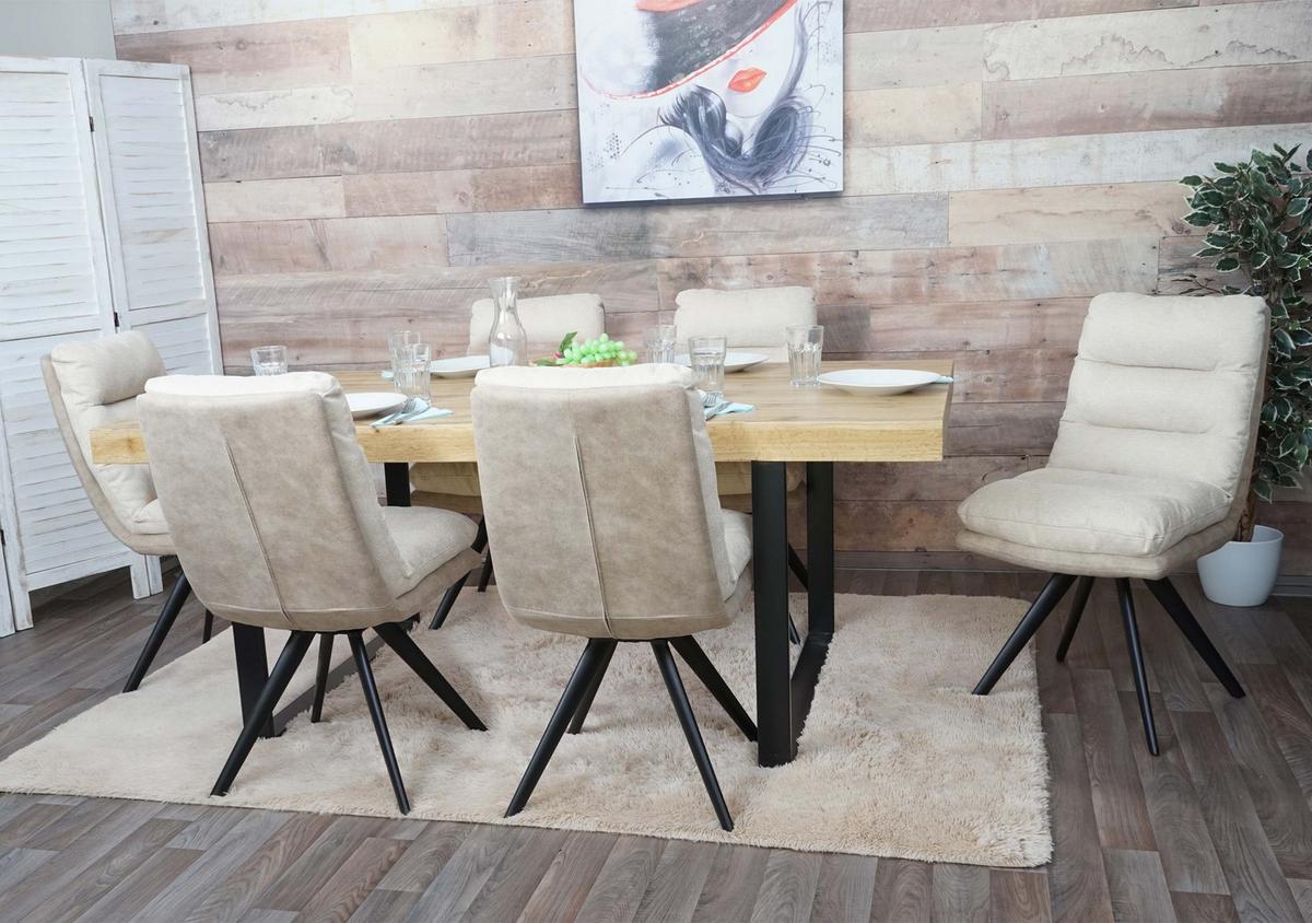 ESSZIMMERSTUHL Cremeweiß 6er-Set - Creme/Weiß, Textil (49/93/68cm) - MCW