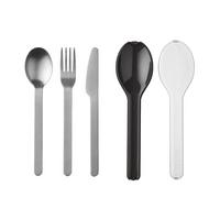 BESTECK-SET Ellipse Nordic Black - Schwarz, Kunststoff/Metall - Mepal
