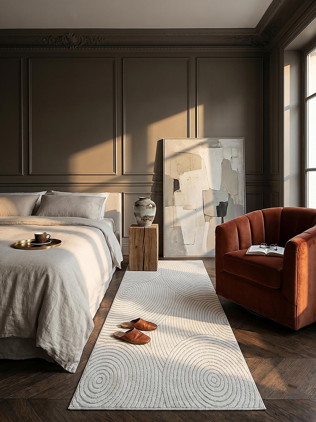 TEPPICH Outdoor Geometrisch MEZEN Polypropylen Creme 80 x 250 cm - Beige, Textil (80/250cm) - KADIMA DESIGN