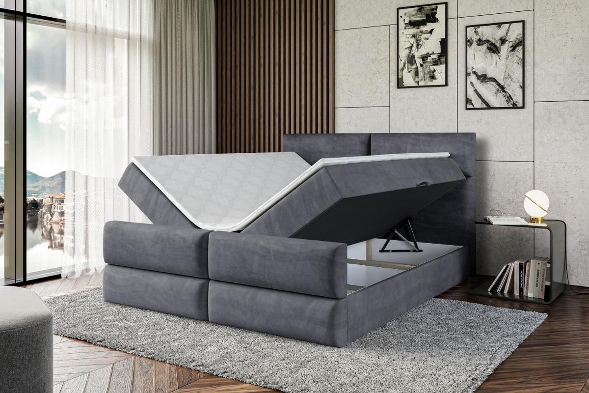 BOXBETT BOXI3-Z - 140x200 cm - H3 - Dunkelgrau - Dunkelgrau, Holzwerkstoff (140/200cm) - ALTDECOR