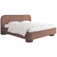 POLSTERBETT Aurora mit Bettkasten, Lattenrost & gepolsterten Füßen in Terrakotta Chenille 200x200 cm - Birkefarben/Terracotta, Holzwerkstoff/Textil (200/200cm) - WFL GROUP
