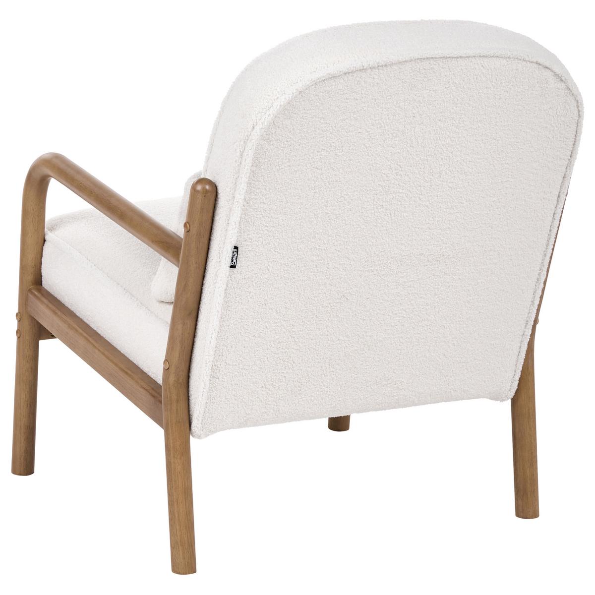 SESSEL Bouclé Cremeweiß Selde - Hellbraun/Weiß, Textil (67/82/82cm) - Beliani