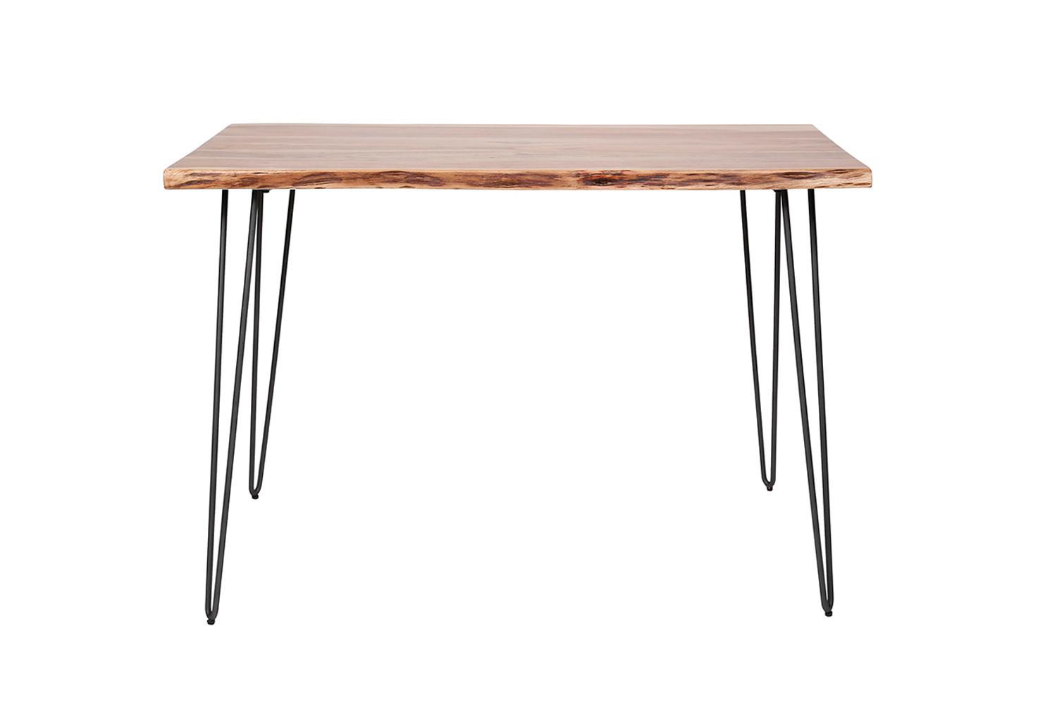 BARTISCH ERGEA Holz Akazie - Zwetschgeholzfarben/Schwarz, Holz/Metall (70/130/92cm) - KAWOLA