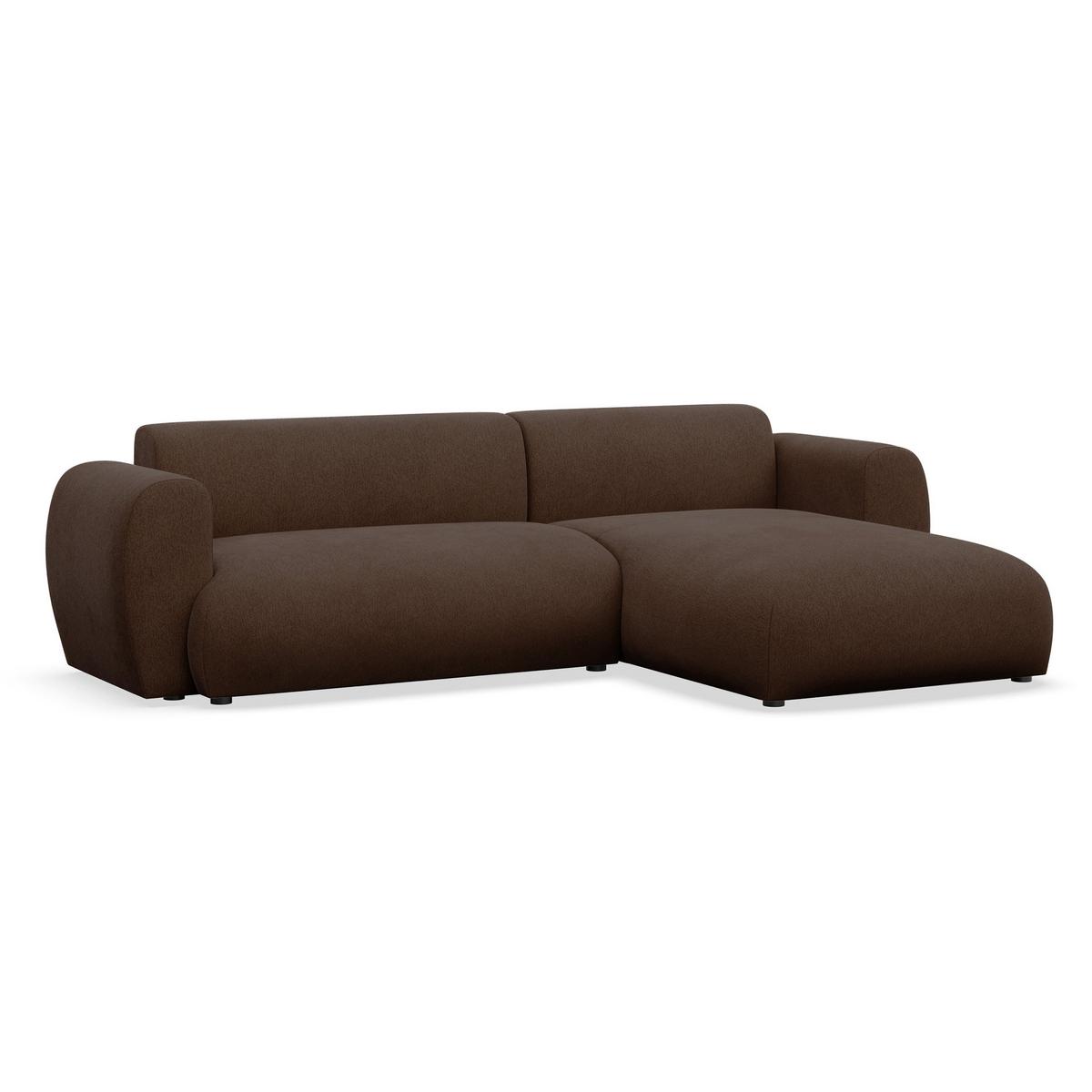 ECKSOFA Emia Braun rechts - Schwarz/Braun, Kunststoff/Textil (156/262cm) - Selsey