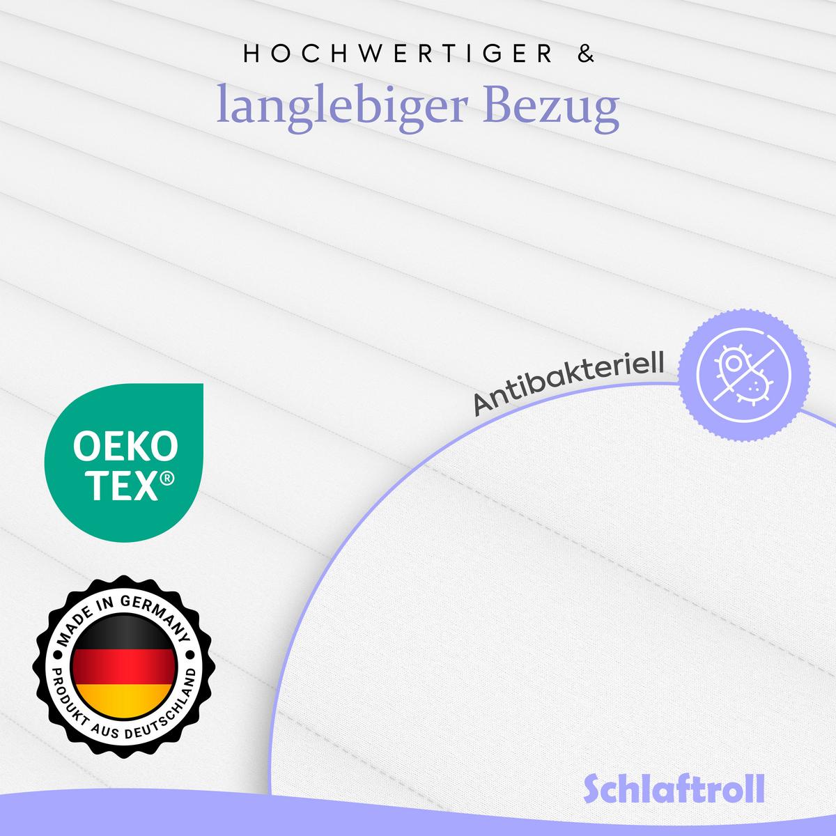 KALTSCHAUM-TOPPER 120x200 H3- Ergonomisch - 5 cm hoch - Weiß, Textil (120/200cm) - Schlaftroll