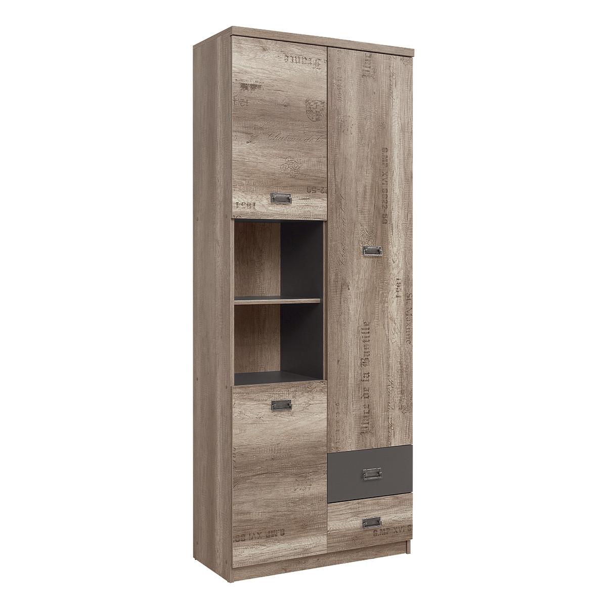 BÜCHERREGAL Abel Holz und Grau - Grau, Holzwerkstoff (80/205/40cm) - Petits-meubles