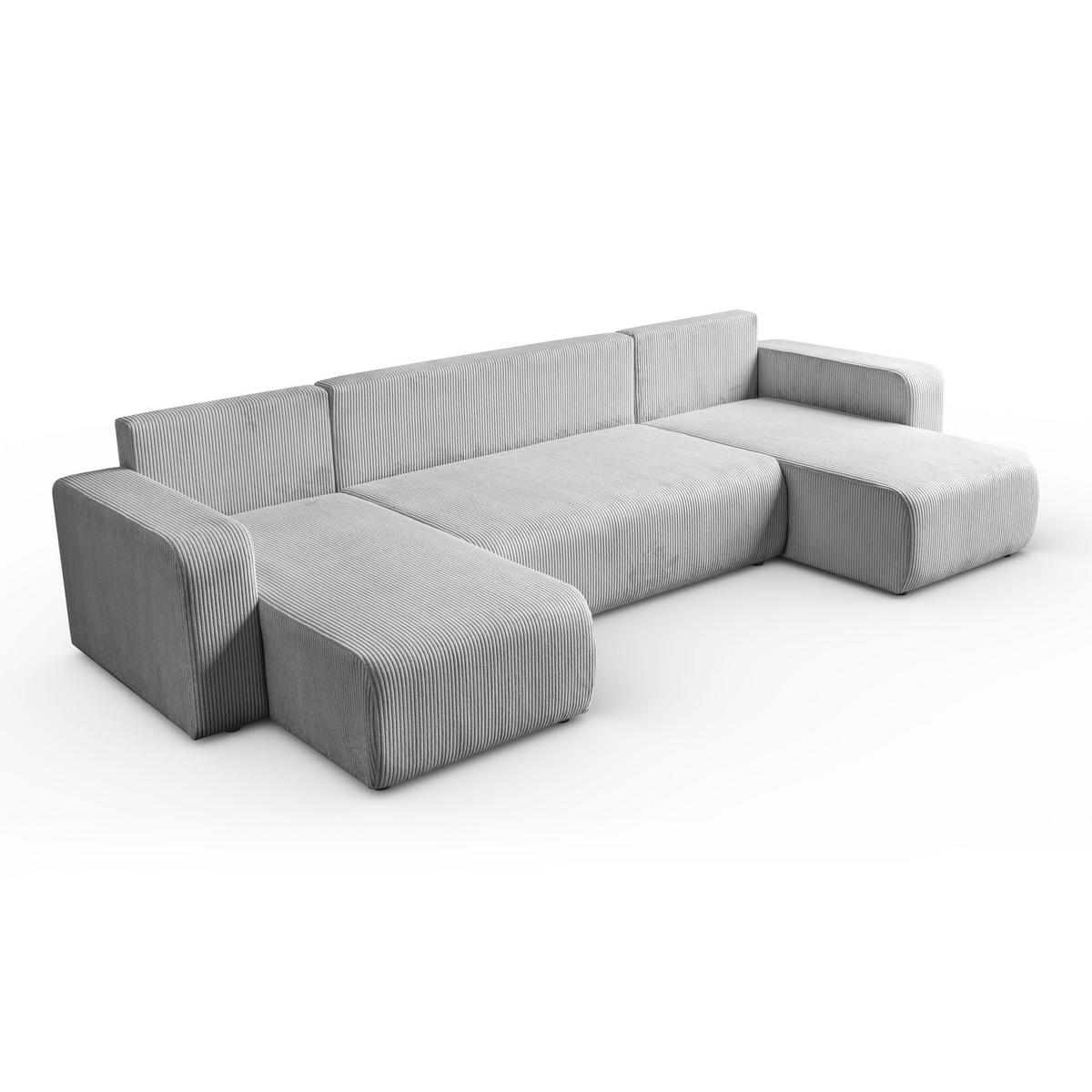 ECKSOFA PRESTIGE U mit Schlaffunktion, Poso 110 - Hellgrau, Textil (317/83/143cm) - Lookway