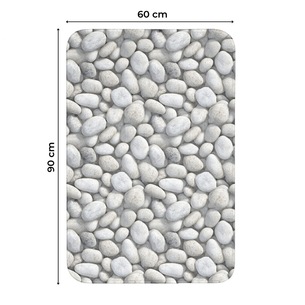 WC-VORLEGER Steine - Grau - Oval Toilettenvorleger 60x90 cm - Hellgrau, Textil (60/1cm) - OnlyWow
