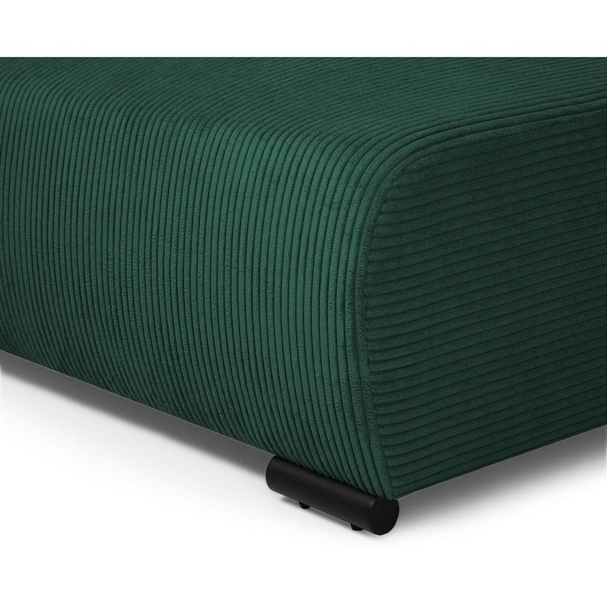 WOHNLANDSCHAFT Benny U grün - Schwarz/Grün, Textil/Metall (350/85/186cm) - Beautysofa