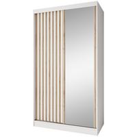 SCHWEBETÜRENSCHRANK Donatello mit 2 Türen und Schubkasteneinsatz, 120 cm, Weiß+eiche Artisan - Weiß/Eiche Artisan, Holzwerkstoff (120/205/60cm) - Beautysofa