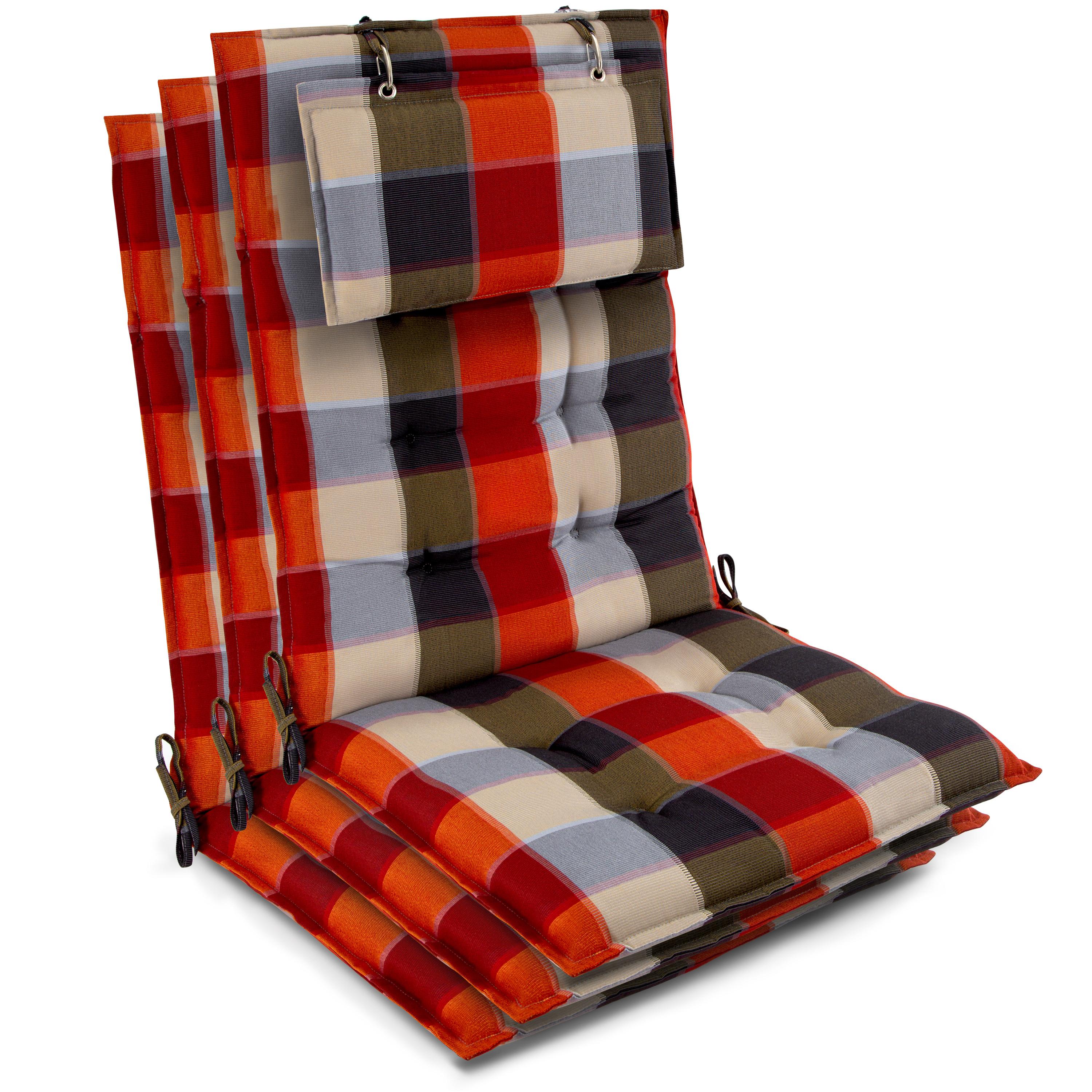 HOCHLEHNER Sun-HL 119x50x8cm Orange-Beige-Kariert (3tlg) - Orange, Textil (50/120cm) - Beautissu 