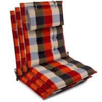 HOCHLEHNER Sun-HL 119x50x8cm Orange-Beige-Kariert (3tlg) - Orange, Textil (50/120cm) - Beautissu 