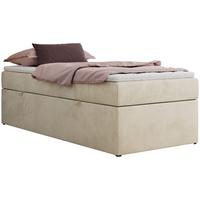 BOXBETT ZERO 90/200 - Beige Velvet - H3 - Topper Visco - Beige, Textil (90/200cm) - MKS