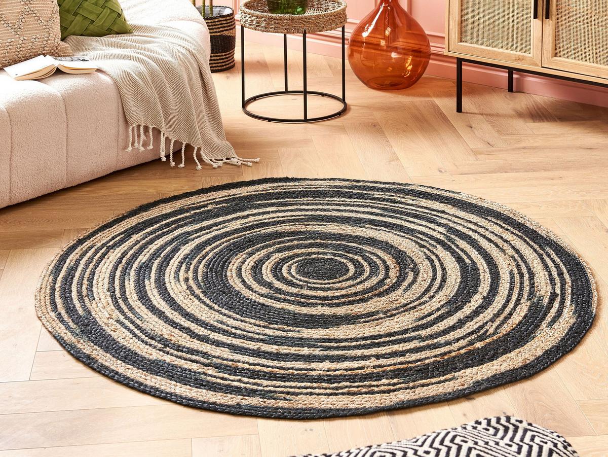 TEPPICH geflochten Artora 140/140 cm - Beige, Naturmaterialien (140/140cm) - Beliani