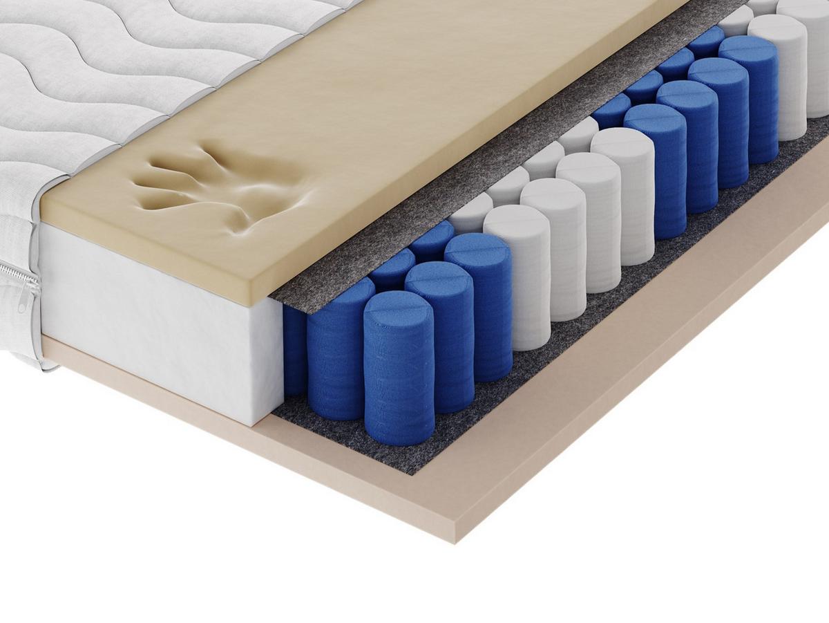 TASCHENFEDERKERNMATRATZE NOVARIS 180x200, H3, Höhe ca.: 20 cm - Weiß, Textil (180/200cm) - MASSENO