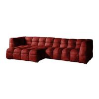 ECKSOFA RIO Bordeaux Velvet - Bordeaux/Schwarz, Textil (319/170cm) - KAWOLA