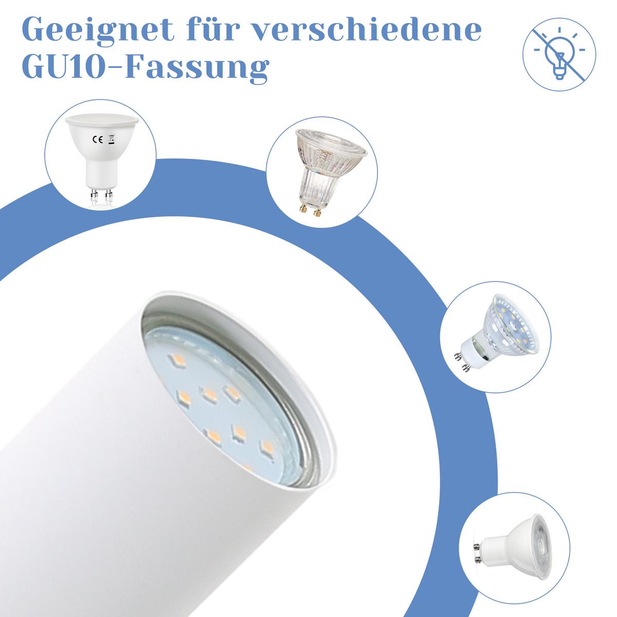 DECKENSTRAHLER Roger 6-flammig 77/3/14 cm - Weiß, Metall (77/3/14cm) - Nettlife