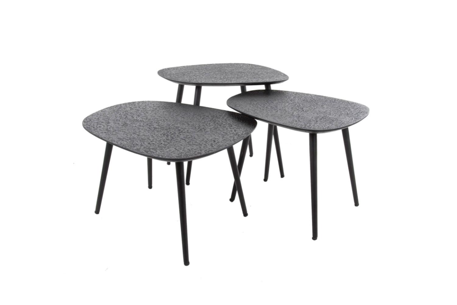 COUCHTISCH LAUCA 3ER SET Schwarz Metall - Schwarz, Metall (51/62/36cm) - KAWOLA