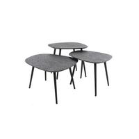 COUCHTISCH LAUCA 3ER SET Schwarz Metall - Schwarz, Metall (51/62/36cm) - KAWOLA