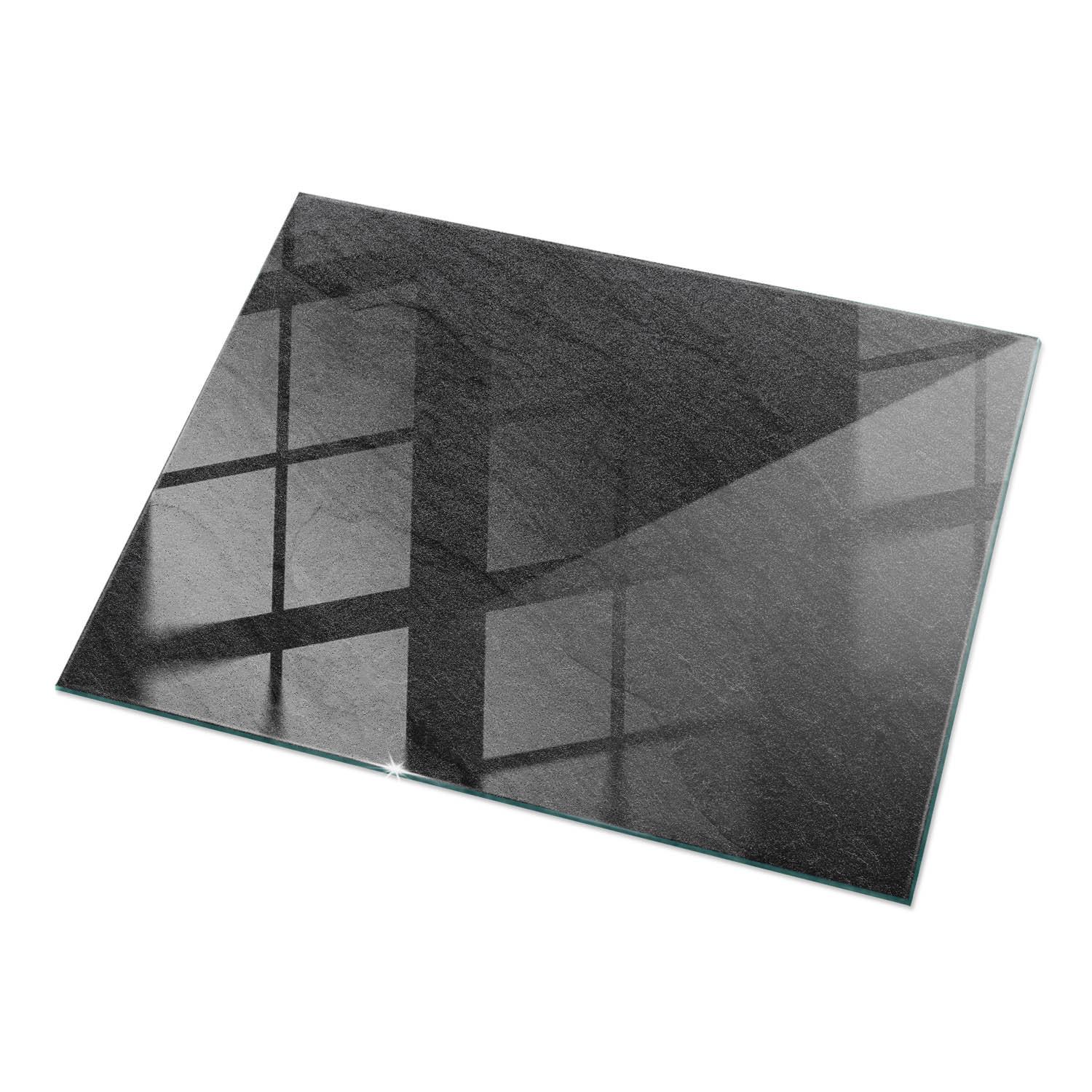 TISCHPLATTE 120x80 cm Natürliche Steinstruktur - Schwarz, Glas (0.4/120/80cm) - TULUP