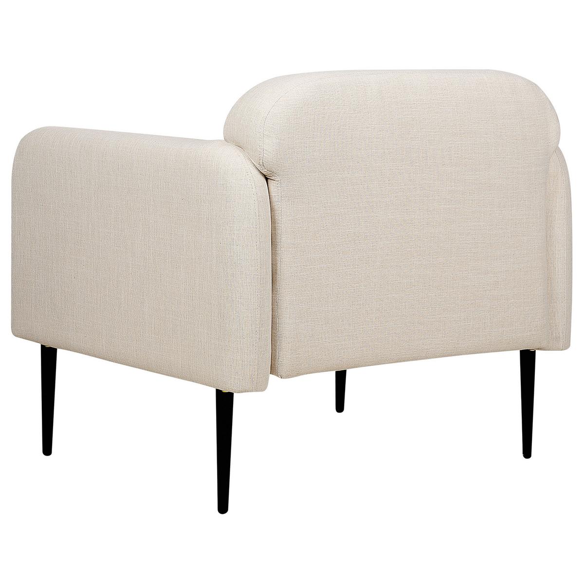 SESSEL Leinen hellbeige/schwarz Stouby - Beige/Schwarz, Textil (83/77/74cm) - Beliani