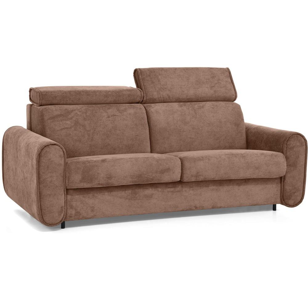 SCHLAFSOFA Pavarti mit italienischem Gestell, 140x195, Hellbraun - Hellbraun/Schwarz, Holzwerkstoff/Textil (194/88/100cm) - Beautysofa