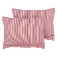 DEKOKISSEN 2er-Set Rot 40/60 cm Aalita - Rot/Weiß, Textil (60/40cm) - Beliani