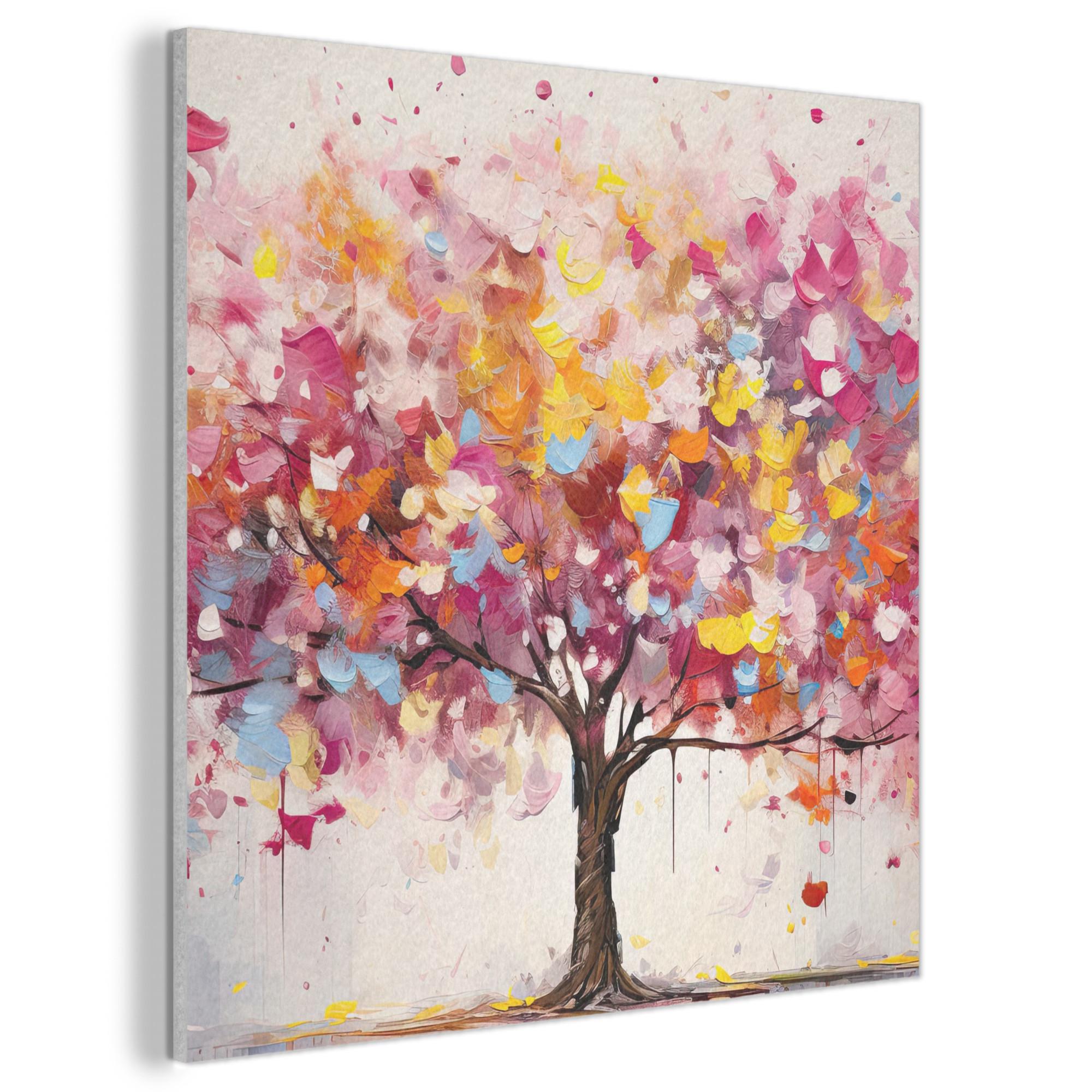 AKUSTIKBILD Aquarell - Baum - Kunst - Abstrakt Akustikpaneele 80x80 cm - Multicolor, Kunststoff (80/80/0.9cm) - MuchoWow