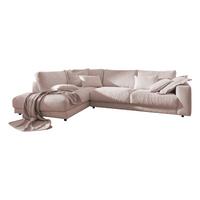 ECKSOFA MADELINE Pink Cord - Schwarz/Rosa, Kunststoff/Textil (325/224cm) - KAWOLA