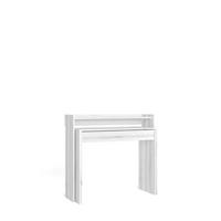 SCHREIBTISCH Ausziehbar, Weiß gemasert, 99/35/90cm - Weiß, Holzwerkstoff (35/99/90cm) - Skraut Home