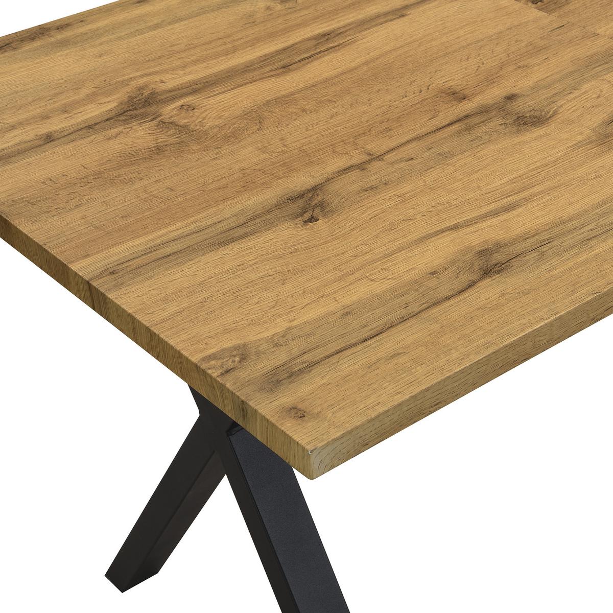 ESSTISCH 140 x 80 cm in Eiche-Optik & Schwarz - Grau, Holzwerkstoff (80/140/76cm) - Urban Meuble