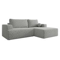 ECKSOFA Mivo, Seite: Rechts - Platinfarben/Schwarz, Holz/Kunststoff (266/163cm) - MIRJAN24
