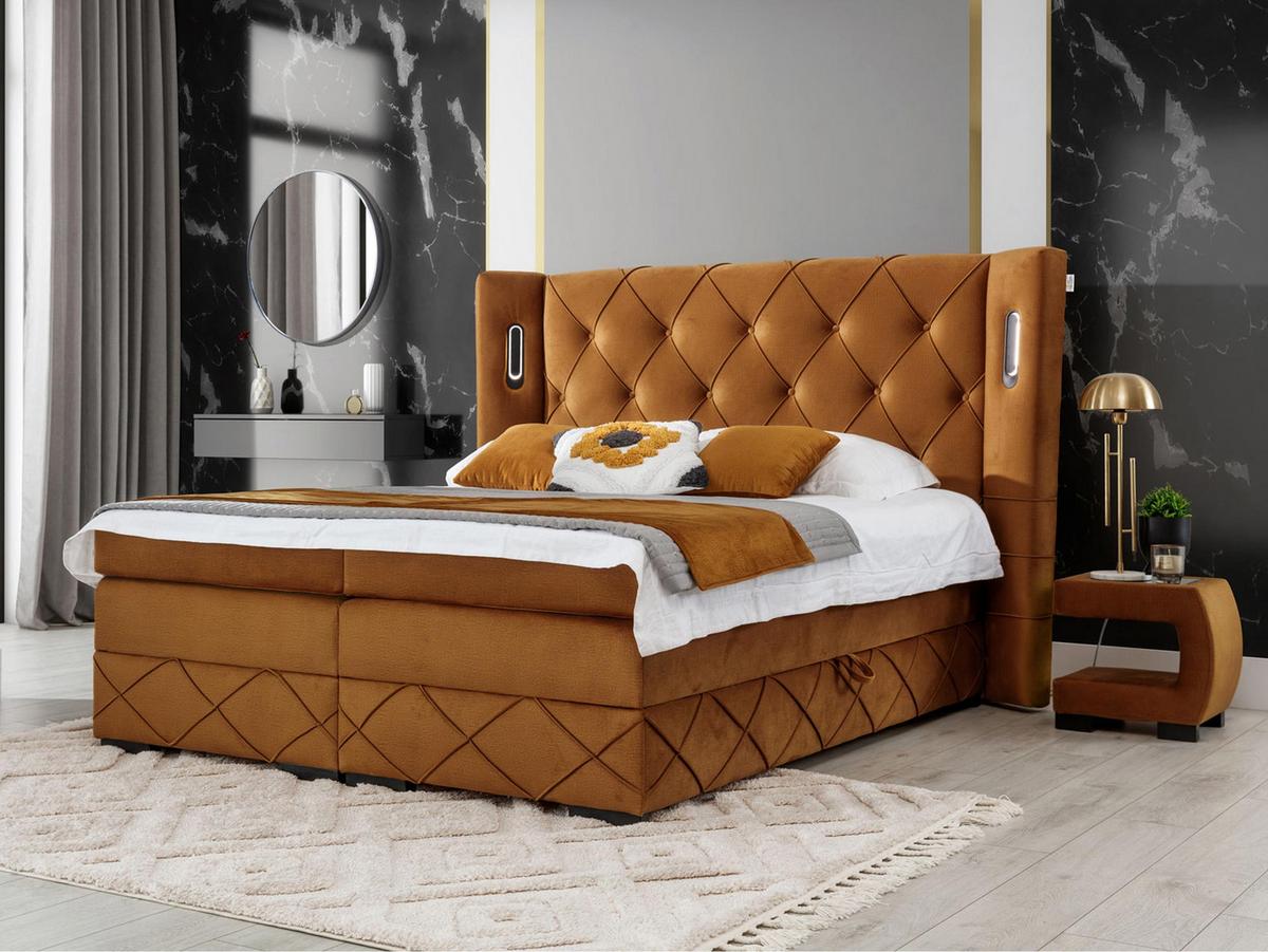 BOXBETT Focus Lux - H3 - Bronzefarben, Holz (180/200cm) - MIRJAN24