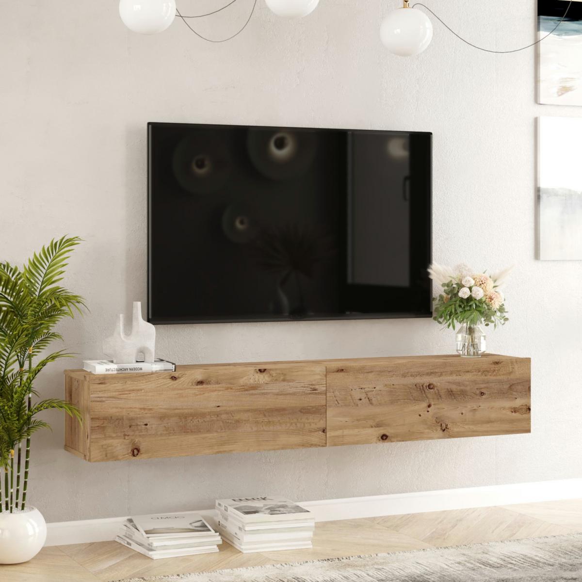 TV-ELEMENT Lapinlahti - Naturfarben, Holzwerkstoff (180/29.5/31.5cm) - [en.casa]