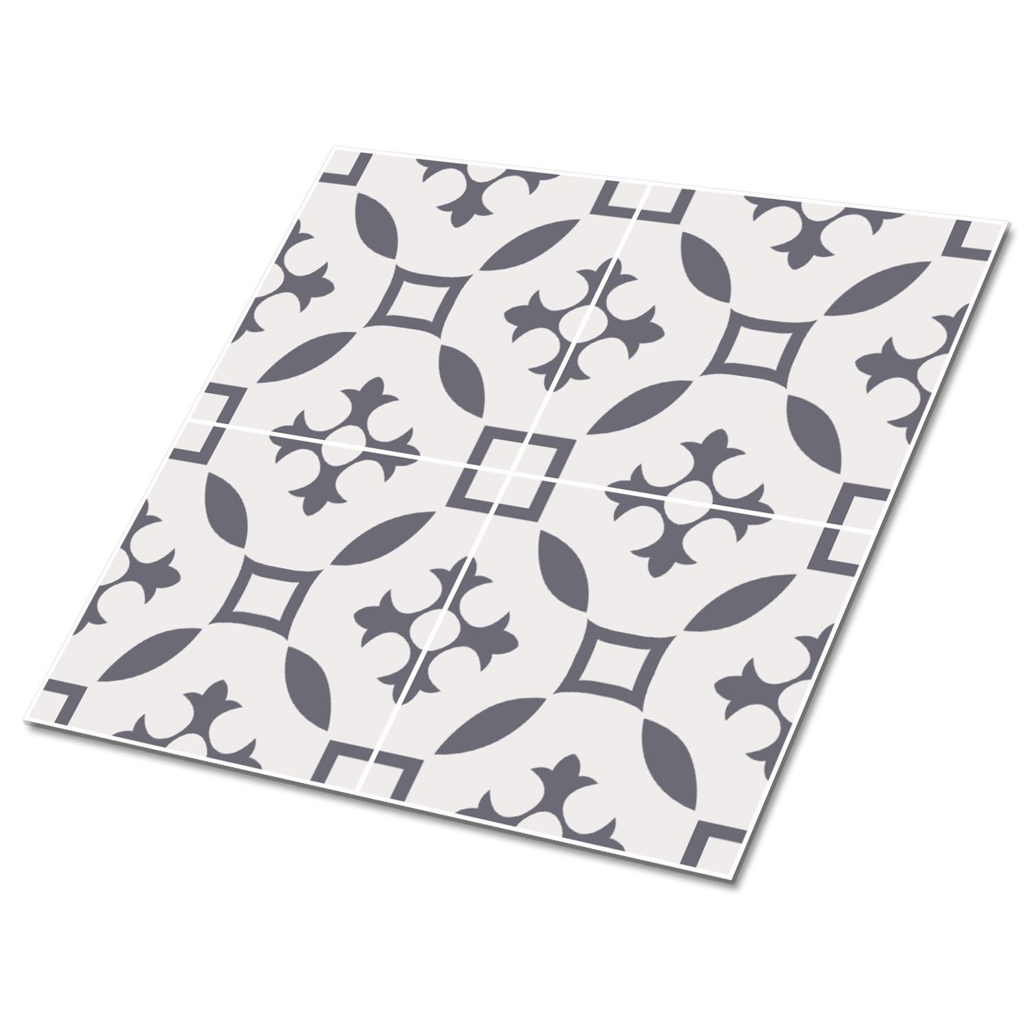 FLIESENAUFKLEBER 9 Stück 30x30 cm selbstklebend Muster aus dem Nahen Osten - Grau, Textil (30/1.6/30cm) - TULUP