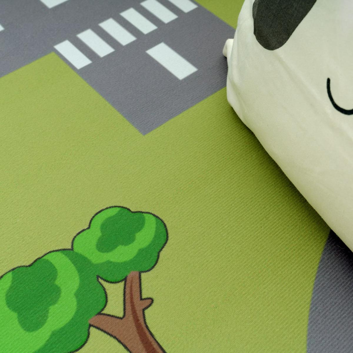 KINDERTEPPICH Waschbar, mit Stadtverkehrs-Motiv, Grün, 200 x 200 cm - Grün, Textil (200/200cm) - KADIMA DESIGN