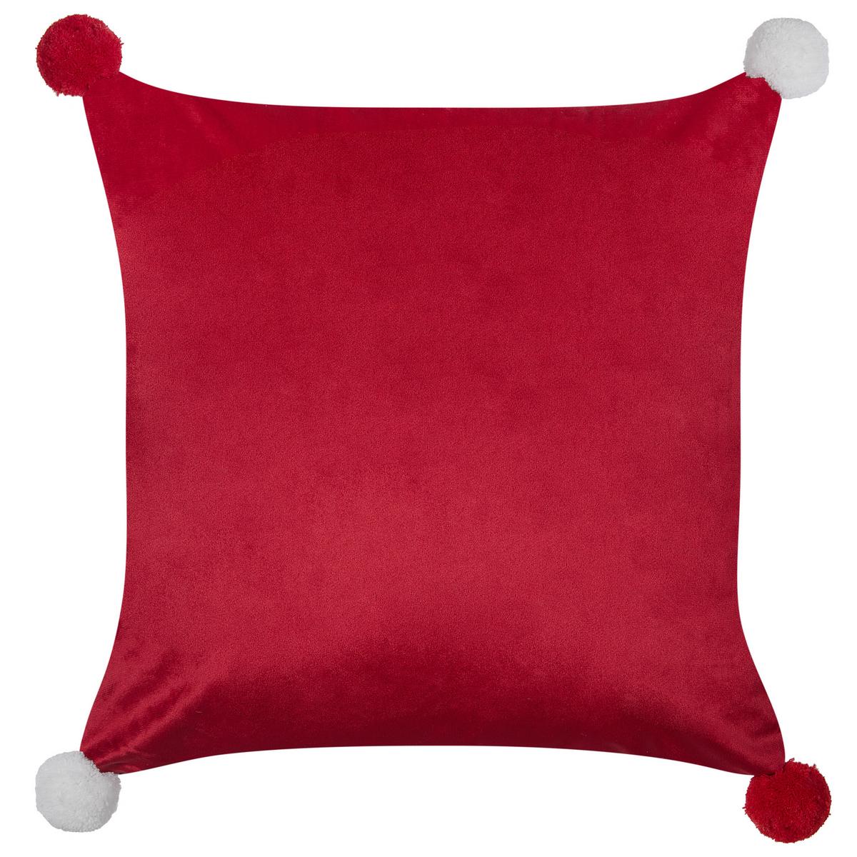 DEKOKISSEN 2er-Set Rot 45/45 cm Lonicera - Rot/Weiß, Textil (45/45cm) - Beliani