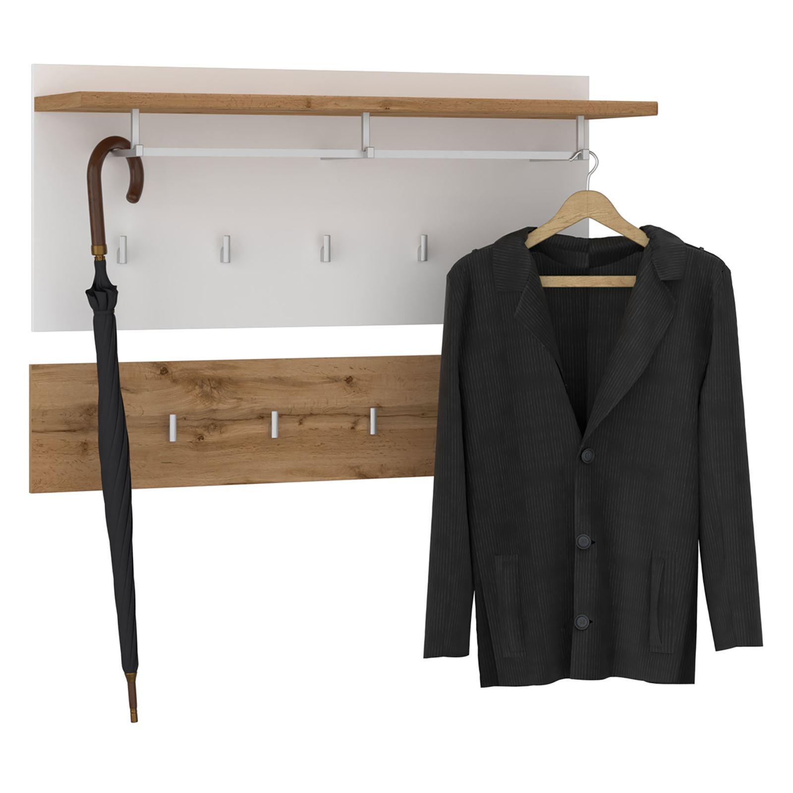WANDGARDEROBE BILBAO Wotan Eiche/weiß - Eiche Wotan/Weiß, Holzwerkstoff (90/60/30cm) - CARO-Möbel